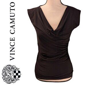 Vince Camuto Black Cowl Neck Blouse – Short Sleeve – Size extra small